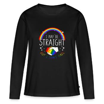 Je suis peut-être hétéro mais je ne déteste pas la gay pride LGBT - T-shirt manches longues Premium bio Femme - noir - Devant - Julia (174cm)