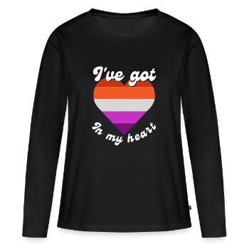 I have love in my heart. - Women's Premium Organic Long Sleeve Shirt - black - Front - Julia (174cm)