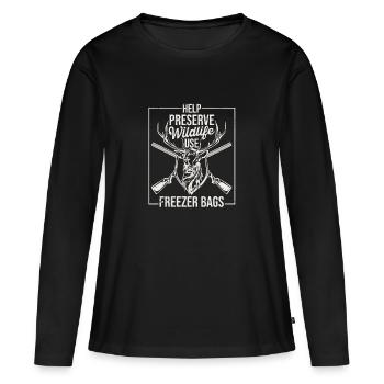 Aider à conserver la faune Utilisation - T-shirt manches longues Premium bio Femme - noir - Devant - Julia (174cm)