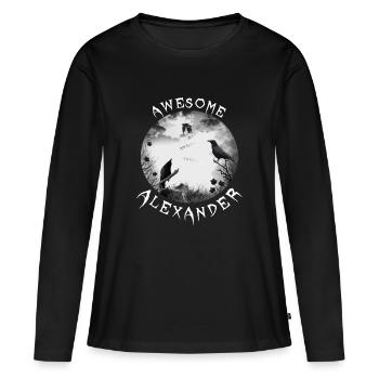 L’anniversaire d’Alexander Alex - T-shirt manches longues Premium bio Femme - noir - Devant - Julia (174cm)