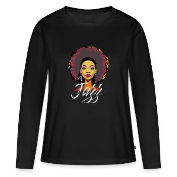 Tout ce jazz, Vienne, Nouvelle-Orléans - T-shirt manches longues Premium bio Femme - noir - Devant - Julia (174cm)