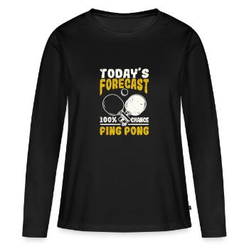 La prédiction du jour : 100% de chance de faire du ping-pong - T-shirt manches longues Premium bio Femme - noir - Devant - Julia (174cm)