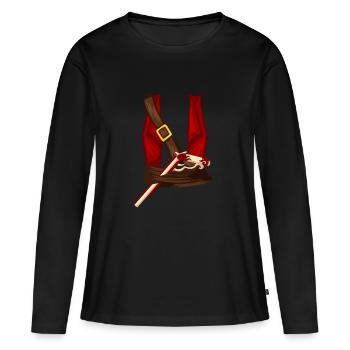 Pirate Halloween Carnaval Fête Déguisée - T-shirt manches longues Premium bio Femme - noir - Devant - Julia (174cm)