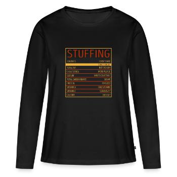 Drôle de remplissage de Thanksgiving Valeur nutritive - T-shirt manches longues Premium bio Femme - noir - Devant - Julia (174cm)