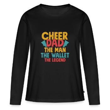 Cheer Dad Scan For Payment Cheerleader Cheerleadin - Frauen Premium Bio Langarmshirt - Schwarz - Vorne - Julia (174cm)