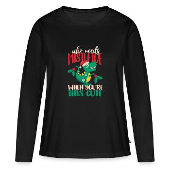 Qui a besoin d’un gui quand vous voyez cela - T-shirt manches longues Premium bio Femme - noir - Devant - Julia (174cm)
