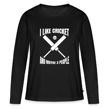 Équipe de cricket de cricket Équipe de cricket - T-shirt manches longues Premium bio Femme - noir - Devant - Julia (174cm)