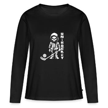 Floorball Floorball Ball Sports - Women's Premium Organic Long Sleeve Shirt - black - Front - Julia (174cm)