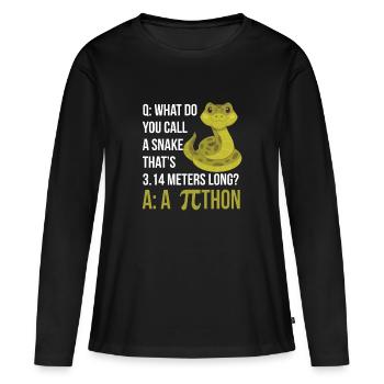 Python Pithon Pie Symbol Funny Math Teacher Happy - Women's Premium Organic Long Sleeve Shirt - black - Front - Julia (174cm)