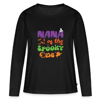 Nana Of The Spooky One Halloween 1st Birthday - Frauen Premium Bio Langarmshirt - Schwarz - Vorne - Julia (174cm)