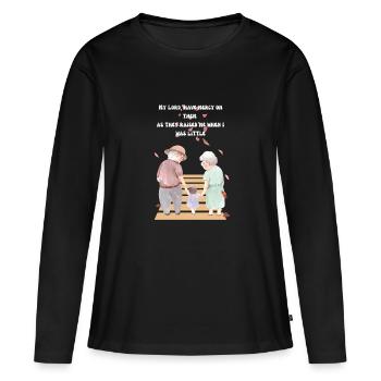 Grandparents Day T-Shirt - Frauen Premium Bio Langarmshirt - Schwarz - Vorne - Julia (174cm)
