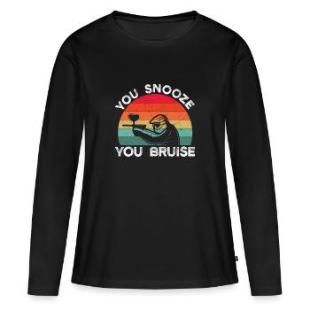 Elle somnole elle meurtris drôle de joueur de paintball - T-shirt manches longues Premium bio Femme - noir - Devant - Julia (174cm)