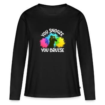 Elle somnole elle meurtris drôle de joueur de paintball - T-shirt manches longues Premium bio Femme - noir - Devant - Julia (174cm)
