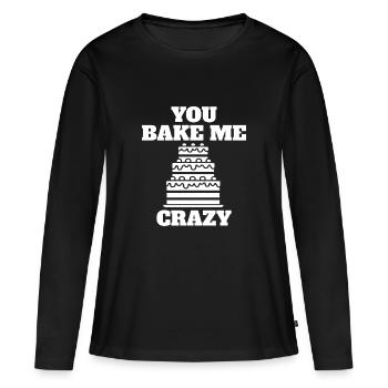 Boulanger, boulangerie, confiserie, boulangerie, confiserie - T-shirt manches longues Premium bio Femme - noir - Devant - Julia (174cm)