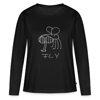 Mouche - T-shirt manches longues Premium bio Femme - noir - Devant - Julia (174cm)