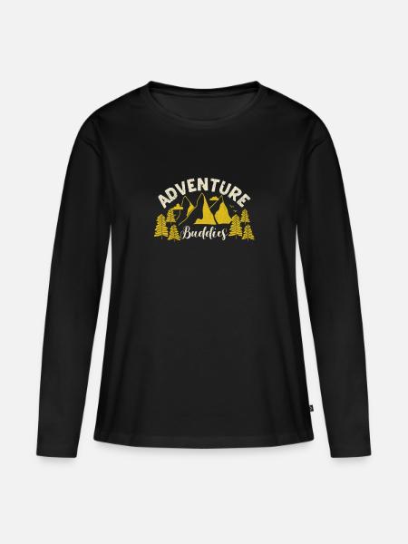 Abenteuer Buddies Paare Lustig Wandern Abenteuer - Frauen Premium Bio Langarmshirt - Schwarz