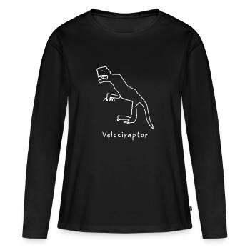 Dinosaure Velociraptor - T-shirt manches longues Premium bio Femme - noir - Devant - Julia (174cm)