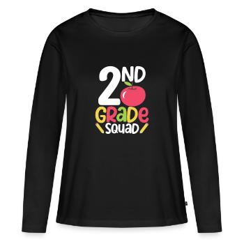 2nd Grade Squad Second Teacher Student Team Back - T-shirt manches longues Premium bio Femme - noir - Devant - Julia (174cm)
