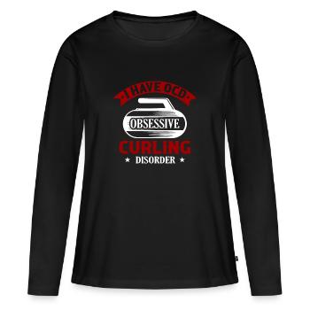 J’ai un trouble obsessionnel du curling - T-shirt manches longues Premium bio Femme - noir - Devant - Julia (174cm)