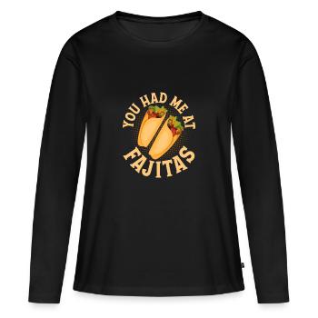 Vous m’avez eu chez Fajitas Food Wrap Foodie Taco - T-shirt manches longues Premium bio Femme - noir - Devant - Julia (174cm)