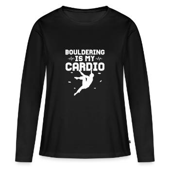 L’escalade de bloc est mon bloc d’escalade cardio - T-shirt manches longues Premium bio Femme - noir - Devant - Julia (174cm)