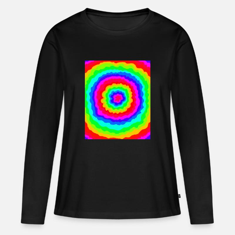 Flower Power - Frauen Premium Bio Langarmshirt - Schwarz