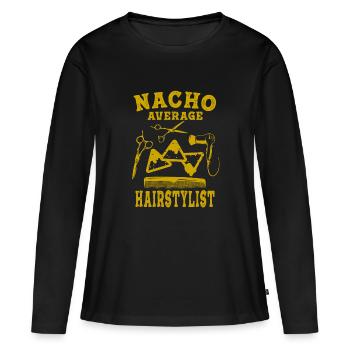 coiffeur coiffeur coiffeur coiffeur cheveux - T-shirt manches longues Premium bio Femme - noir - Devant - Julia (174cm)