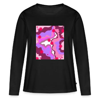 Retro-Druck - Frauen Premium Bio Langarmshirt - Schwarz - Vorne - Julia (174cm)