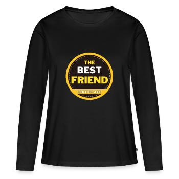 Certificat pour le meilleur ami du monde - T-shirt manches longues Premium bio Femme - noir - Devant - Julia (174cm)