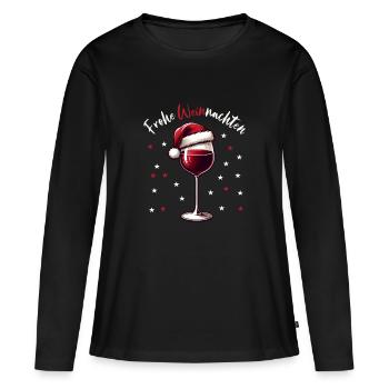 Frohe Weinnachten lustiges Weihnacht Frauen Design - Frauen Premium Bio Langarmshirt - Schwarz - Vorne - Julia (174cm)