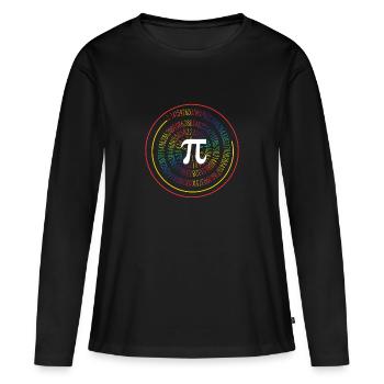 3.14 Pop Art Spirale Math Science Geek - T-shirt manches longues Premium bio Femme - noir - Devant - Julia (174cm)