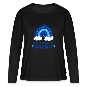 Type 1 Diabetes Awareness - Women's Premium Organic Long Sleeve Shirt - black - Front - Julia (174cm)