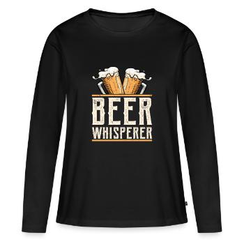 Bière Whisperer Homebrew Brewer Bière artisanale - T-shirt manches longues Premium bio Femme - noir - Devant - Julia (174cm)