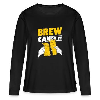 Brew peut le faire ! Brasseur de bière artisanale Homebrew - T-shirt manches longues Premium bio Femme - noir - Devant - Julia (174cm)