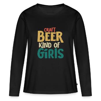 Bière artisanale genre de fille brasser brasseur Homebrew - T-shirt manches longues Premium bio Femme - noir - Devant - Julia (174cm)
