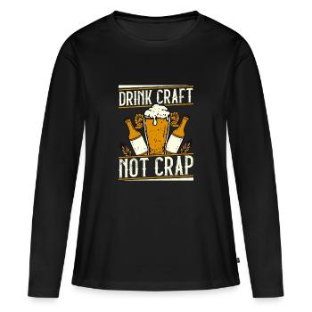 Boire de l’artisanat pas de la merde brasseur de bière Homebrew - T-shirt manches longues Premium bio Femme - noir - Devant - Julia (174cm)
