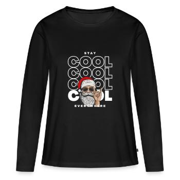Stay Cool Everywhere | XMAS - T-shirt manches longues Premium bio Femme - noir - Devant - Julia (174cm)