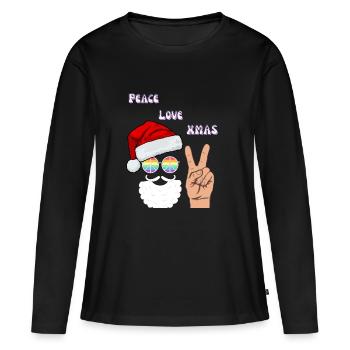 Peace Love Xmas | XMAS - T-shirt manches longues Premium bio Femme - noir - Devant - Julia (174cm)