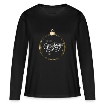 Merry Christmas Deco | XMAS - T-shirt manches longues Premium bio Femme - noir - Devant - Julia (174cm)