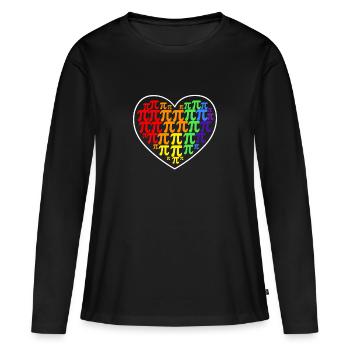 Pi Day Rainbow Heart Math LGBT Gay - Women's Premium Organic Long Sleeve Shirt - black - Front - Julia (174cm)