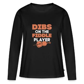 Dibs On The Fiddle Player Orchestra Violinist - Women's Premium Organic Long Sleeve Shirt - black - Front - Julia (174cm)
