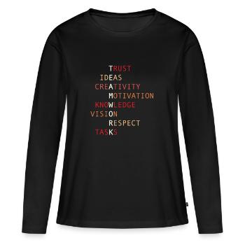 Teamwork - Frauen Premium Bio Langarmshirt - Schwarz - Vorne - Julia (174cm)