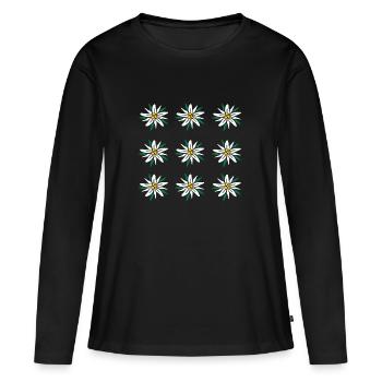 Edelweiss - Frauen Premium Bio Langarmshirt - Schwarz - Vorne - Julia (174cm)