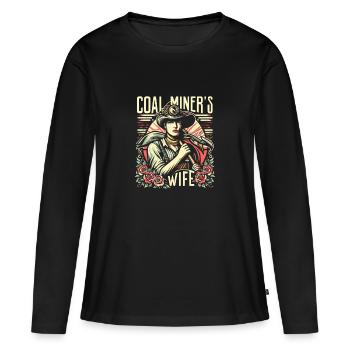 Kohle Bergarbeiter Ehefrau Geschenk - Frauen Premium Bio Langarmshirt - Schwarz - Vorne - Julia (174cm)