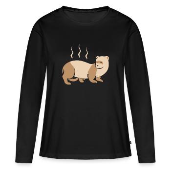 Furet, propriétaire de furet - T-shirt manches longues Premium bio Femme - noir - Devant - Julia (174cm)