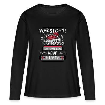 Neue Hüfte Operation - Frauen Premium Bio Langarmshirt - Schwarz - Vorne - Julia (174cm)
