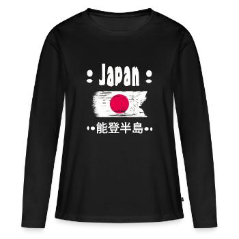 Caractères japonais - Japon - T-shirt manches longues Premium bio Femme - noir - Devant - Julia (174cm)
