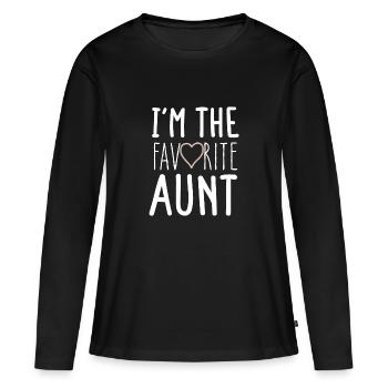 Je suis la tante préférée de la famille mignonne des nouveau-nés - T-shirt manches longues Premium bio Femme - noir - Devant - Julia (174cm)