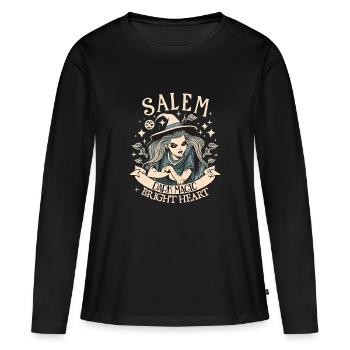 Salem Dark Magic Bright Heart - Women's Premium Organic Long Sleeve Shirt - black - Front - Julia (174cm)