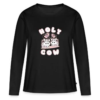 Sacred Cow Strawberries - Women's Premium Organic Long Sleeve Shirt - black - Front - Julia (174cm)